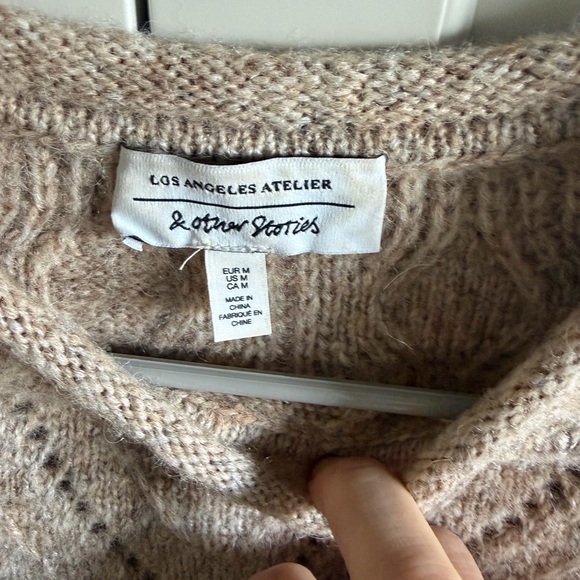 & Other Stories Textured Beige Sweater - Picture 3 of 9